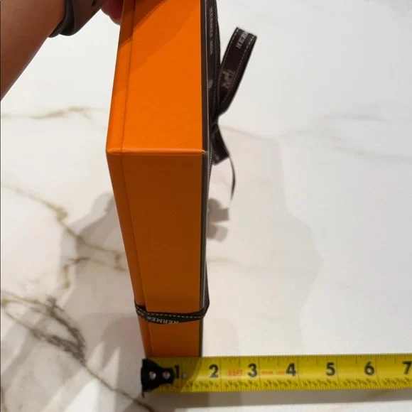 Hermès Orange Box with Brown Ribbon 10x8x1.5 - Picture 4 of 5